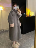 New Extra Large 300 Jin Autumn/Winter New Thickened Women's Long Motorcycle Coat Women's Loose Casual Fur One Piece Coat