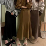 Jupe femme tendance, unie, taille haute, élégante, décontractée, style streetwear, design basique et facile à assortir.