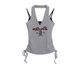 Getadme Y2K False Two Hang Neck Vest Female Summer Spice Girl Print Slim Short Style  Fashion Design Grey