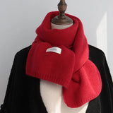 Nouvelle écharpe tricotée pour femmes, hommes, filles et étudiantes, automne-hiver, couleur unie, en coton doux, châle en maille, châle pour femme