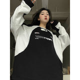 HOUZHOU Vintage Y2k Sweatshirt Streetwear Women Oversized Aesthetic Korean Style Pullover Hippie Designer Hoodies Kpop Fashion