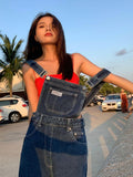 Getadme Women's Jeans Y2K Korean Fashion Overalls Women Denim Autumn Loose Wide Leg Pant Vintage Female Blue Baggy Pants Aesthetic