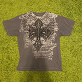 Getadme y2k Men's T-shirt Vintage Back Wing Graphic T Shirt For Men Gothic Round Neck Short Sleeve Male Clothes Tops New Fashion Shirt