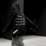 Getadme-Autumn Winter Fashion Trendy People Casual All-match Ironing Diamond Pocket Hooded Sweater Long-sleeved Y2K Top Women New