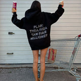 Getadme-Autumn Winter Fashion Trendy People Casual All-match Ironing Diamond Pocket Hooded Sweater Long-sleeved Y2K Top Women New
