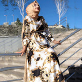 Getadme-Women Fashion Print Muslim Maxi Dress Luxury Ethnic Embroidery Party Dresses Slim Fit Classic Islam Moroccan Maxi Dress