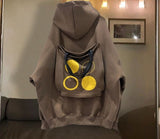 High Body Weight Reticule Patchwork Hoodie 2022 Women Autumn Korean Super Loose Long Sleeve Comfortable Fashion Solid Color Top