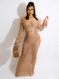 Getadme Sexy Women Knitted Dresses Deep V Neck Tassels Sleeves Crochet Dress Cover Ups Hollow Out Crocheted Beach Skirt Cover Ups