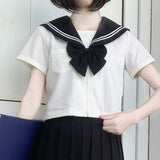 Japanese School Girl Uniform JK Black Sailor Basic Cartoon Navy Sailor Uniform Sets Navy Costume Women Girl Costume