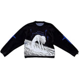 Hip Hop Knitted Men's Women's Sweater 2022 Harajuku Fashion Spider Boy Pattern Printing Loose Tops Casual Streetwear Pullover
