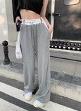 Getadme-Y2k Fashion Casual Loose Vintage Summer Thin Sports Pants Women Elastic High Waisted Vintage Trousers Female Wide Leg Sweatpants