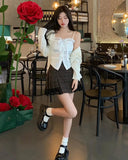 Pure Color Lace Strap Blouse Ladies Casual 2023 Spring Elegant Sexy Crop Tops Party Slim Korean Style Fashion Vest Design Chic