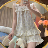 Getadme Pajama Sets Women Lace Tender Plaid Minimalist Casual Homewear Basic New Hot Sale Summer Comfortable Popular Sweet Cute Classic