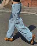 Getadme-Drawstring Casual Y2k Baggy Cargo Pants Women Low Waist Loose Sweatpant Joggers harajuku Wide Leg Trousers