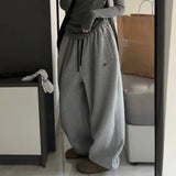 Getadme Spring Gray Oversized Sweatpants Women Harajuku Korean Fashion Sport Pants Embroidery Y2k Vintage Baggy Trousers Aesthetic