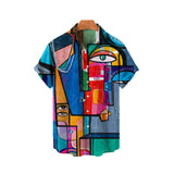 Getadme-3D Printed Men's Fashionable Casual Shirt With Hawaiian Style Lapel Short Sleeved Top Loose And Breathable Fresh Beach Trend