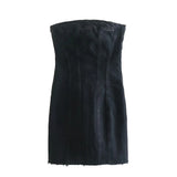 Getadme Sexy Blue Denim Sheath Mini Party Dress Women Y2K Street Style Jeans Tube Backless Bodycon Dress Fashion Vestidos