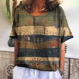 T-shirt à carreaux d'été pour femme, col rond, sweat-shirt décontracté, nouveaux t-shirts, vêtements Harajuku, chemisier ample à manches courtes, hauts tendance pour femmes
