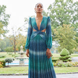 Sexy V-Neck Backless Hollow Out Dress Summer Women Lantern Sleeve Club Party Long Maxi Dresses Tunic Beach Cover Up