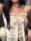 Pure Color Lace Strap Blouse Ladies Casual 2023 Spring Elegant Sexy Crop Tops Party Slim Korean Style Fashion Vest Design Chic