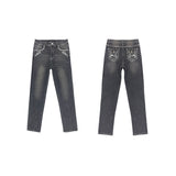 High Waist Women Jeans Fashion Sexy Straight Pants Plus Size Comfortable Jeans Vintage Washable Black Denim Pants Elastic