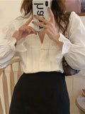 Getadme Women Blouse Female Shirt Summer Womens Blouses Spring Maxi Blusas Casual Elegant Vintage Long Sleeve Cotton Oversize Loose