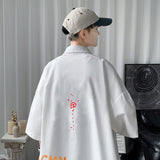 Men's Oversized Shirts White Mens Fashion Blouse Anime 5xl Oversize Half Sleeves Dress Shirt for Men Print New Clothing Casual