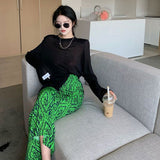 Summer Bohemia Print Floral Midi Skirt Women 2023 New Ice Silk Drape Midi Vintage Fishtail Long Skirt Woman