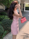 High Quality French Luxury Small Fragrance Tweed Dresses For Women 2023 Summer Korean Sweet Short Dress Party Vestidos Robes