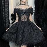 Halloween Gothic Dress Goth Lolita Y2K Mini White Black Draped Bodycon Vintage Birthday for Women Satin