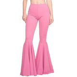 하이웨이스트 신축성 허리밴드 컨트롤 배 엉덩이 리프팅 레이디 팬츠 스키니 통기성 여성 스포츠 플레어 팬츠 스트리트웨어