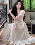 Getadme Women Elegant Evening Party Midi Dress Summer New Fashion Princess Embroider Vestidos Female Korean Design Slim Clothes