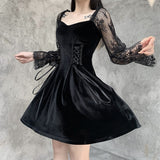 Halloween Gothic Dress Goth Lolita Y2K Mini White Black Draped Bodycon Vintage Birthday for Women Satin